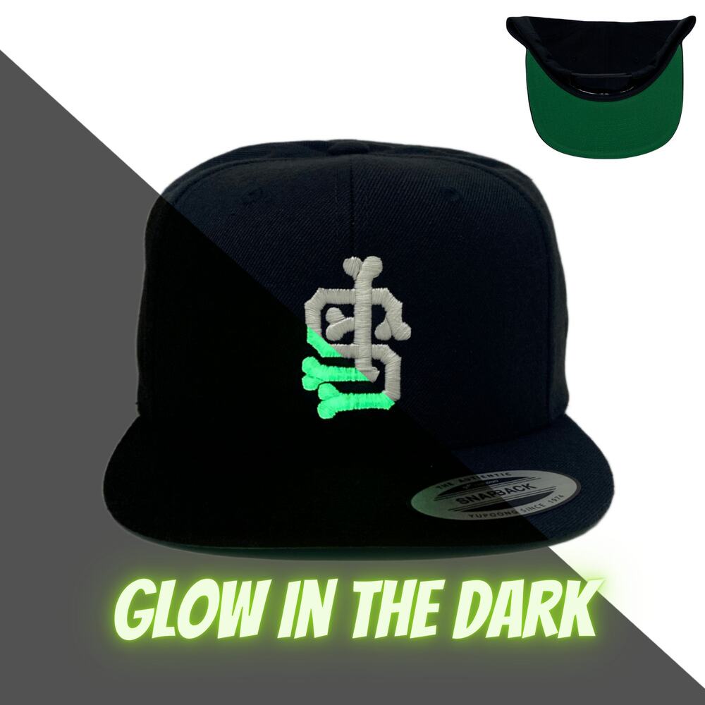 San Francisco SF Bones Upside Down Snapback Hat Glow In The Dark Cali Westside